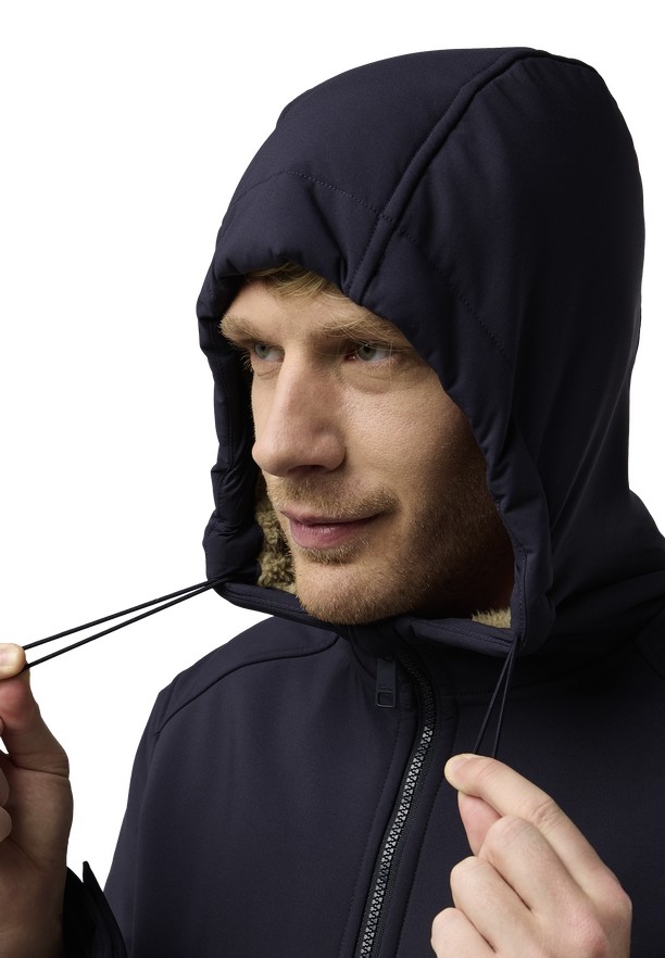 Navy Men Jack Wolfskin Windland Softshell Jackets | 64175053
