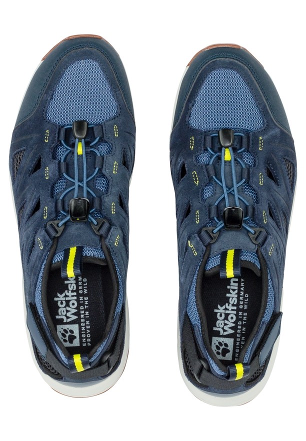 Navy Men Jack Wolfskin Woodland 2 Hybrid Low Hiking Shoes | 58306108
