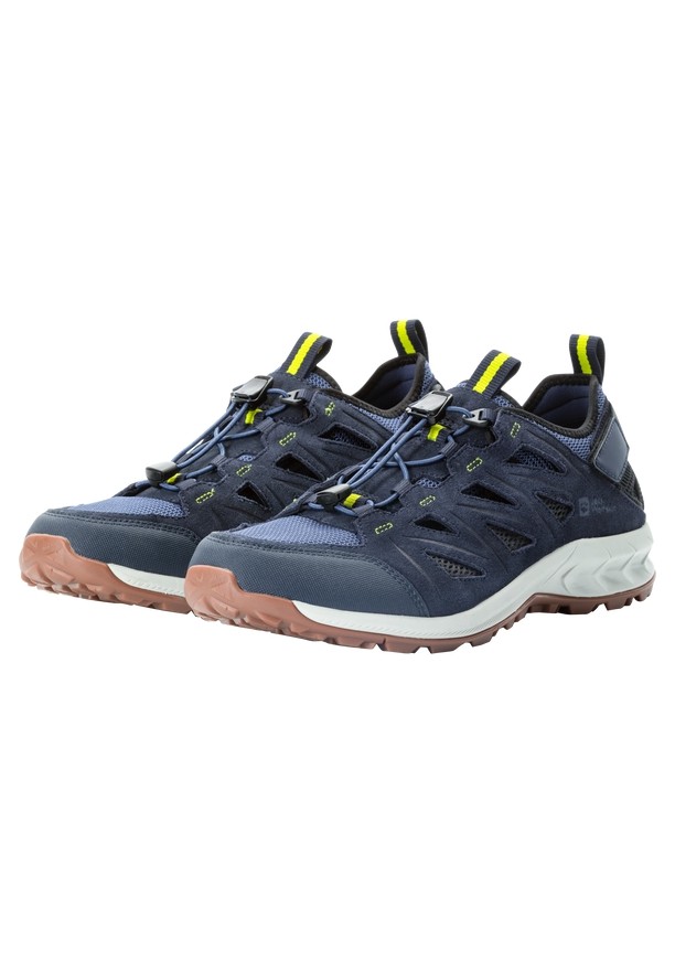 Navy Men Jack Wolfskin Woodland 2 Hybrid Low Hiking Shoes | 58306108