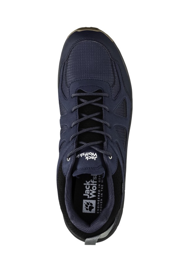 Navy Men Jack Wolfskin Woodland 2 Texapore Low Hiking Shoes | 40240503