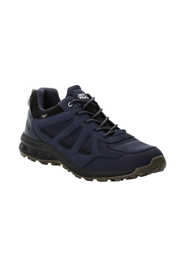 Navy Men Jack Wolfskin Woodland 2 Texapore Low Hiking Shoes | 40240503