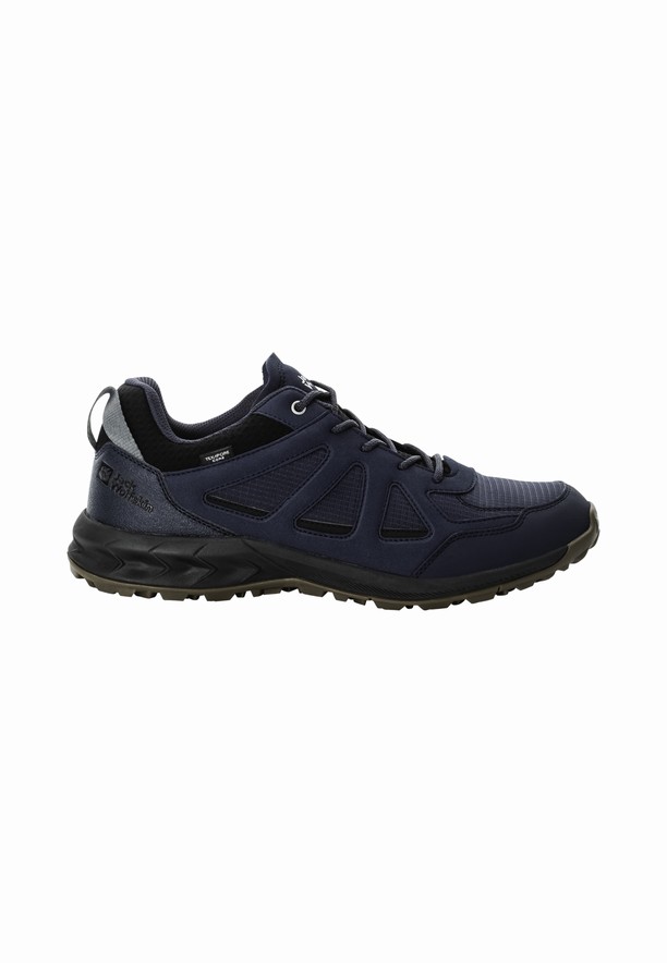 Navy Men Jack Wolfskin Woodland 2 Texapore Low Hiking Shoes | 40240503