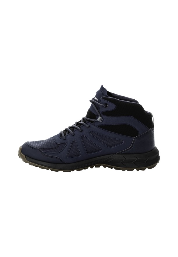 Navy Men Jack Wolfskin Woodland 2 Texapore Mid Hiking Shoes | 91724340