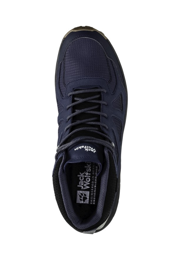 Navy Men Jack Wolfskin Woodland 2 Texapore Mid Hiking Shoes | 91724340