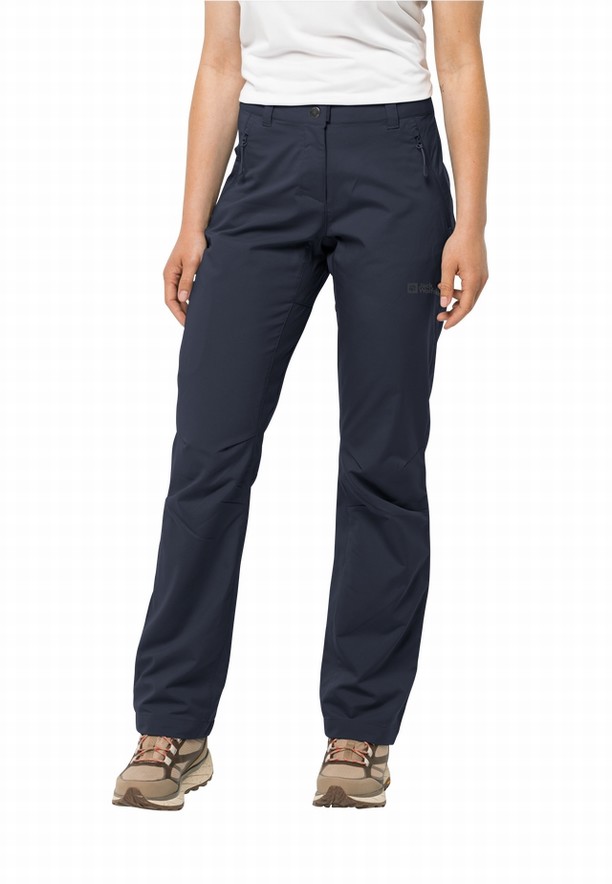 Navy Women Jack Wolfskin Active Track Hiking Pants | 21150016