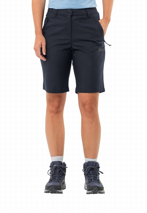 Navy Women Jack Wolfskin Active Track Shorts | 67683336
