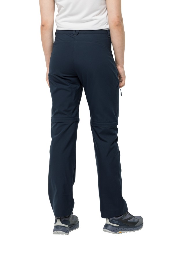 Navy Women Jack Wolfskin Active Track Zip Off Hiking Pants | 82882491