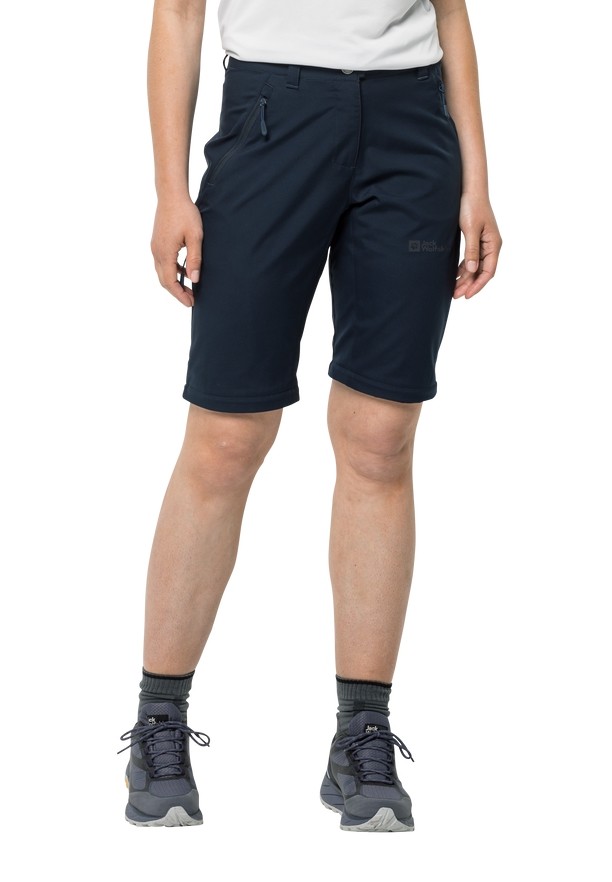Navy Women Jack Wolfskin Active Track Zip Off Hiking Pants | 82882491