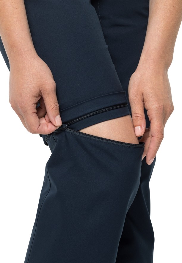 Navy Women Jack Wolfskin Active Track Zip Off Hiking Pants | 82882491