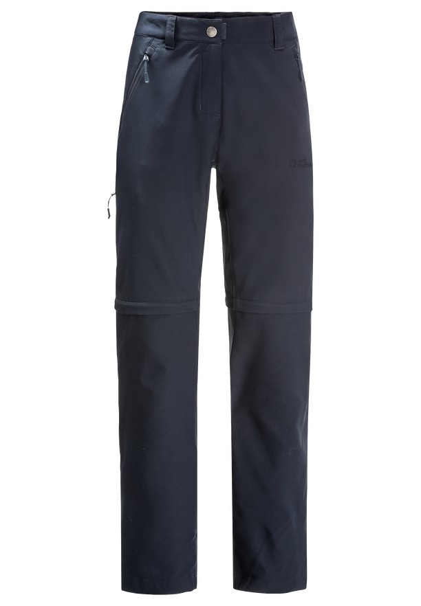 Navy Women Jack Wolfskin Active Track Zip Off Hiking Pants | 82882491