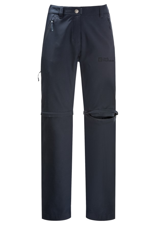 Navy Women Jack Wolfskin Active Track Zip Off Hiking Pants | 82882491