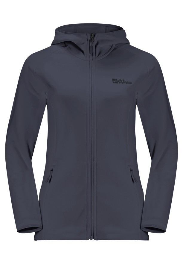 Navy Women Jack Wolfskin Baiselberg Hooded Fz Fleece Jackets | 71024750