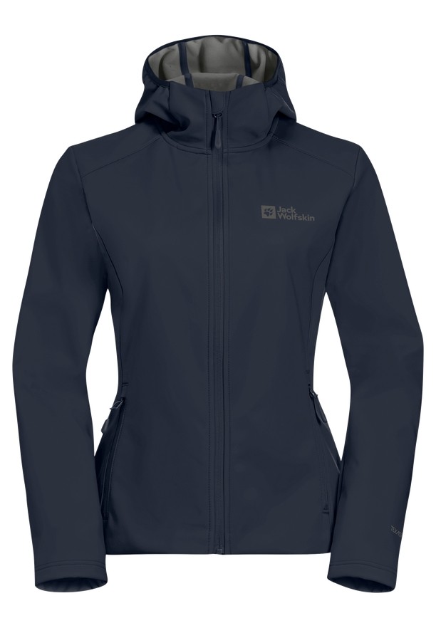 Navy Women Jack Wolfskin Bornberg Hoody Softshell Jackets | 15348125