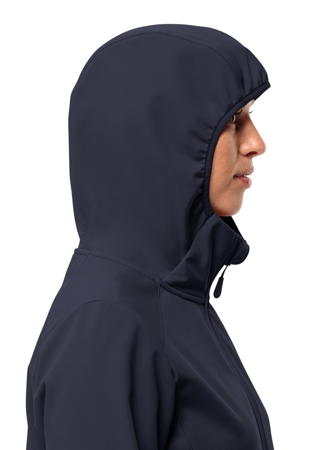 Navy Women Jack Wolfskin Bornberg Hoody Softshell Jackets | 15348125