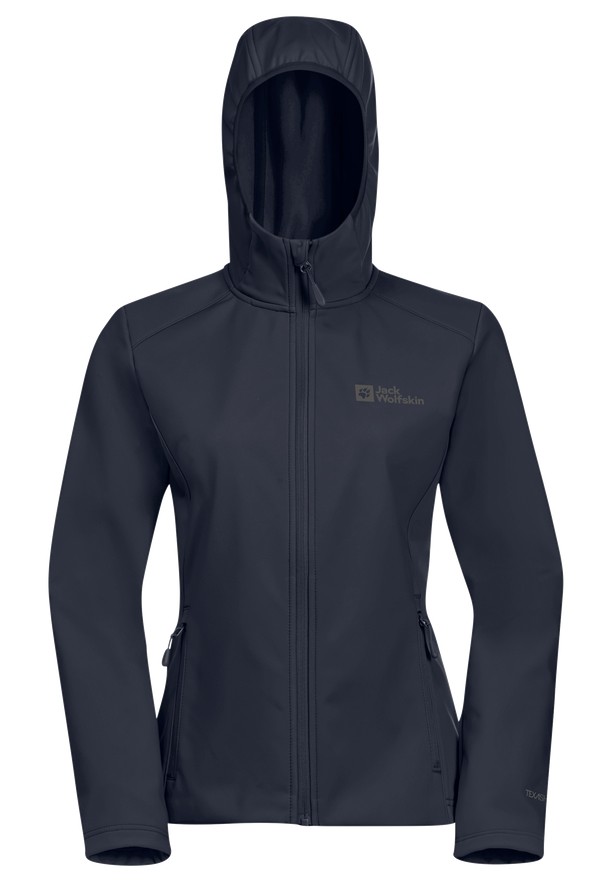 Navy Women Jack Wolfskin Bornberg Hoody Softshell Jackets | 15348125