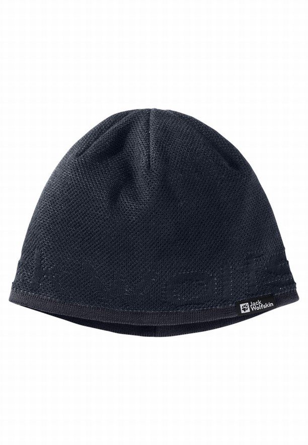 Navy Women Jack Wolfskin Brand Beanie | 43829902