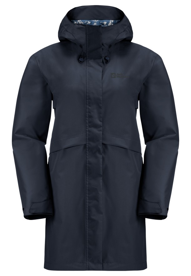 Navy Women Jack Wolfskin Cape West Rain Coats | 53756697