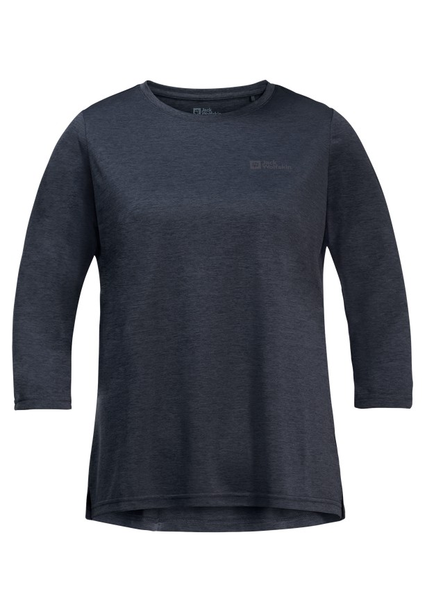 Navy Women Jack Wolfskin Crosstrail 3/4 T Shirts | 23352935