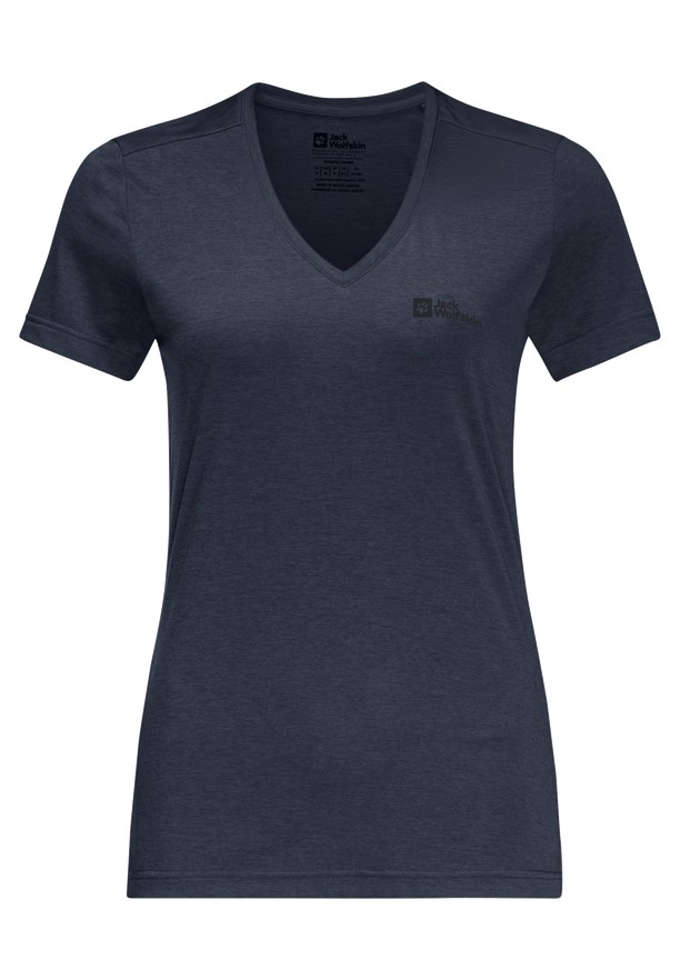 Navy Women Jack Wolfskin Crosstrail T Shirts | 76757395
