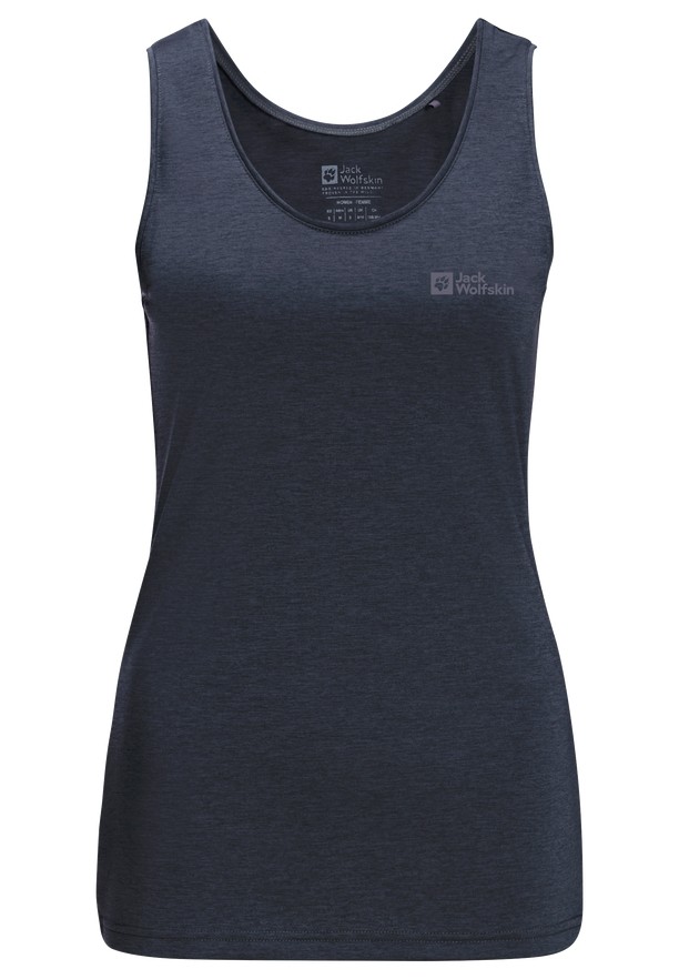 Navy Women Jack Wolfskin Crosstrail Tank Top | 42047323