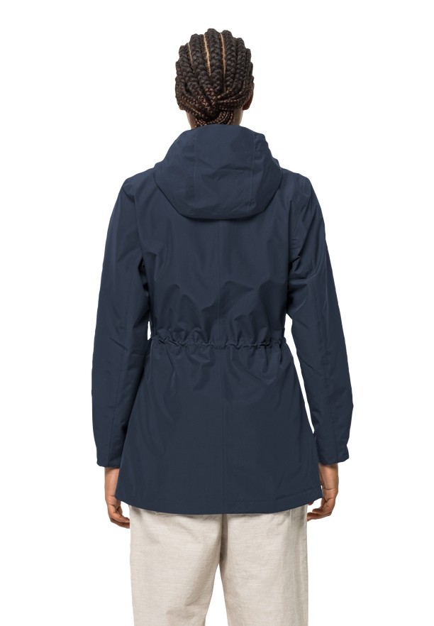 Navy Women Jack Wolfskin Dakar Rain Coats | 22168605