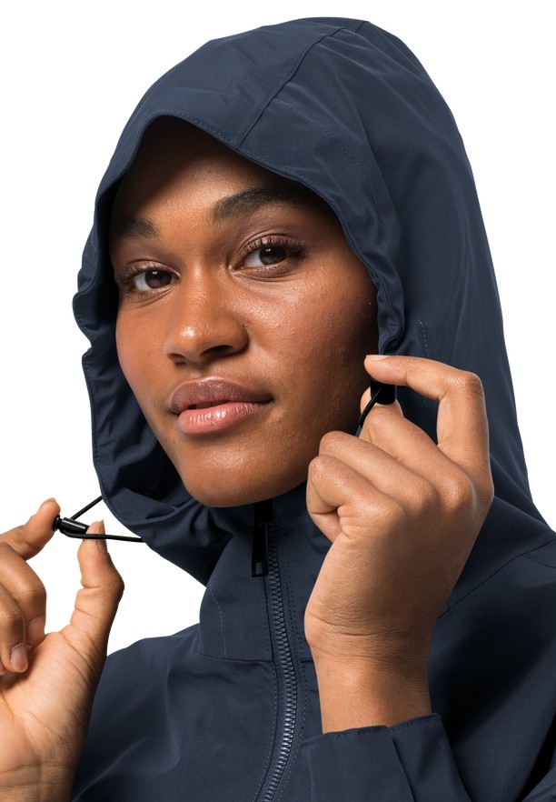Navy Women Jack Wolfskin Dakar Rain Coats | 22168605