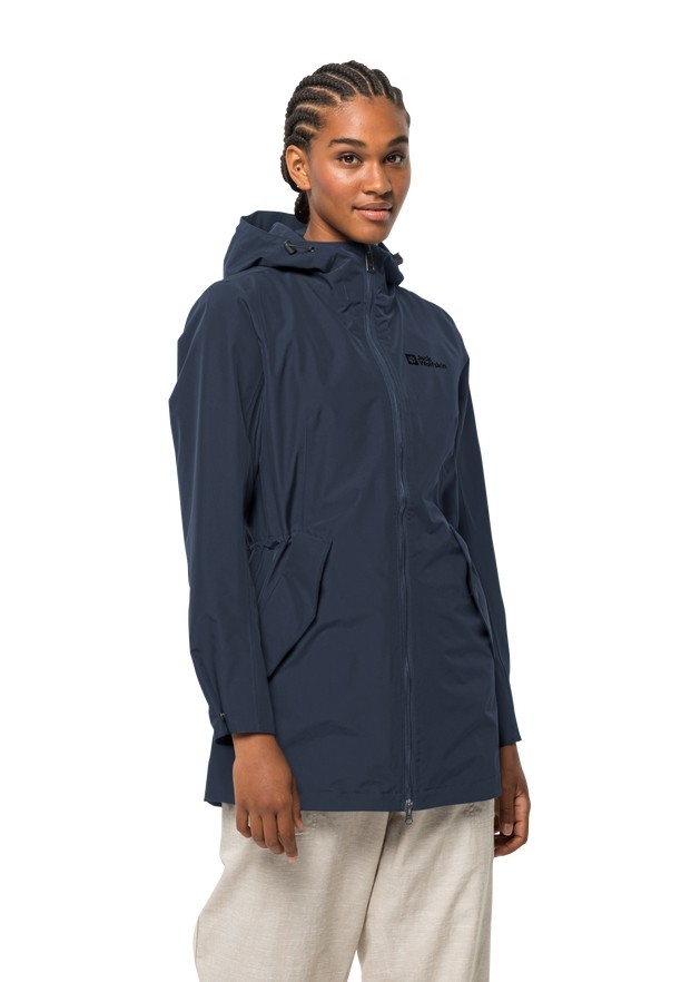Navy Women Jack Wolfskin Dakar Rain Coats | 22168605