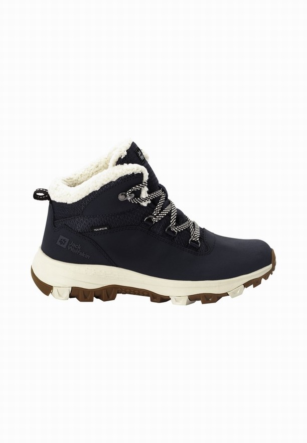 Navy Women Jack Wolfskin Everquest Texapore Mid Winter Shoes | 43560666