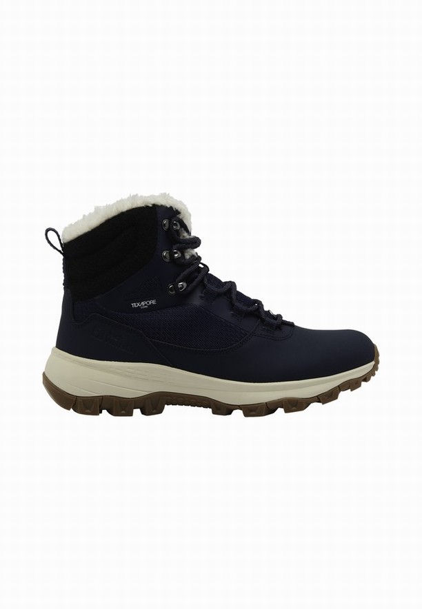 Navy Women Jack Wolfskin Everquest Texapore High Winter Shoes | 62698938