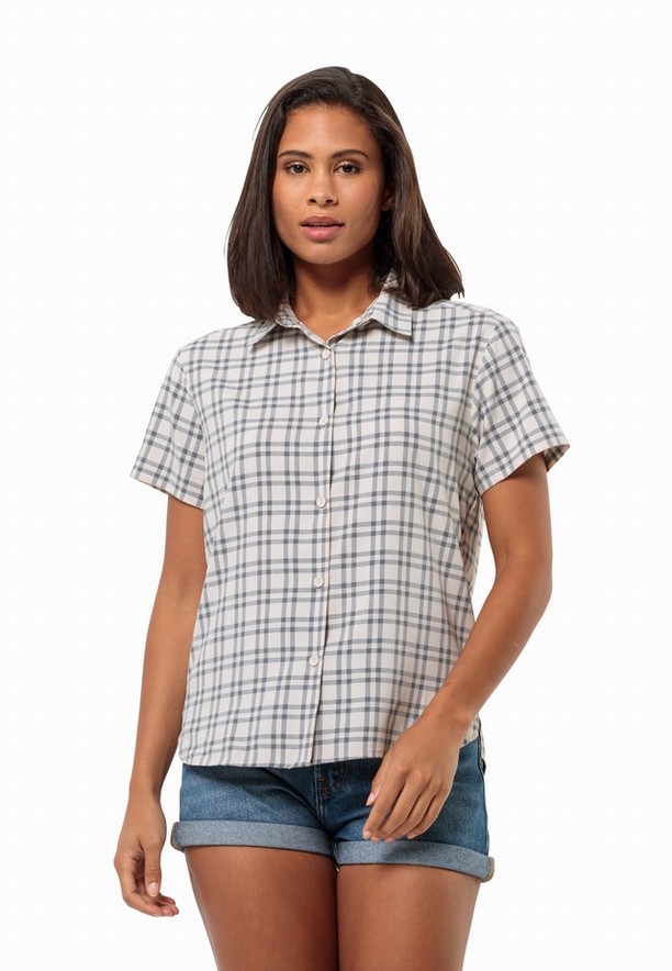 Navy Women Jack Wolfskin Febla Shirts | 83919653