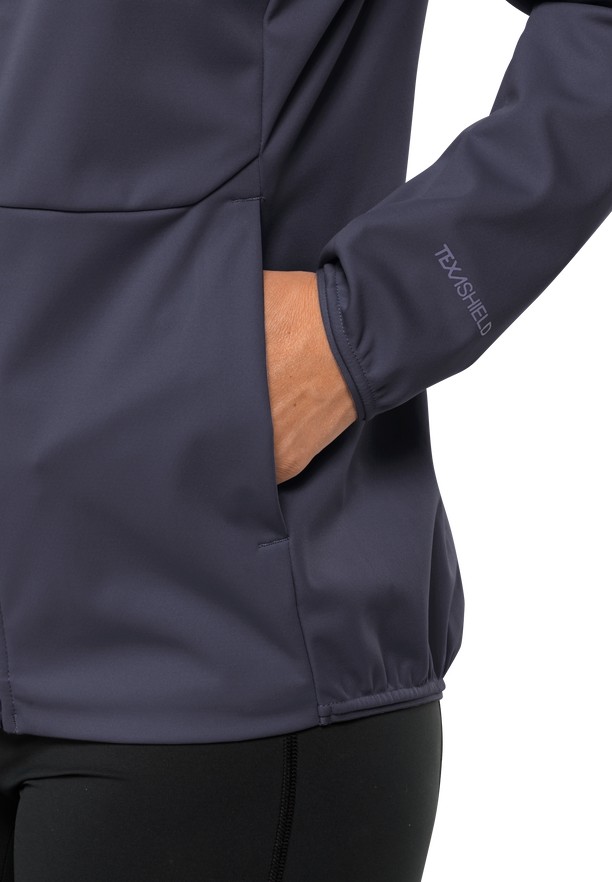Navy Women Jack Wolfskin Feldberg Hoody Softshell Jackets | 40889174