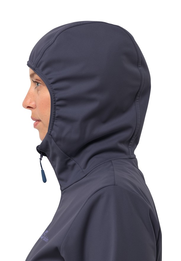 Navy Women Jack Wolfskin Feldberg Hoody Softshell Jackets | 40889174