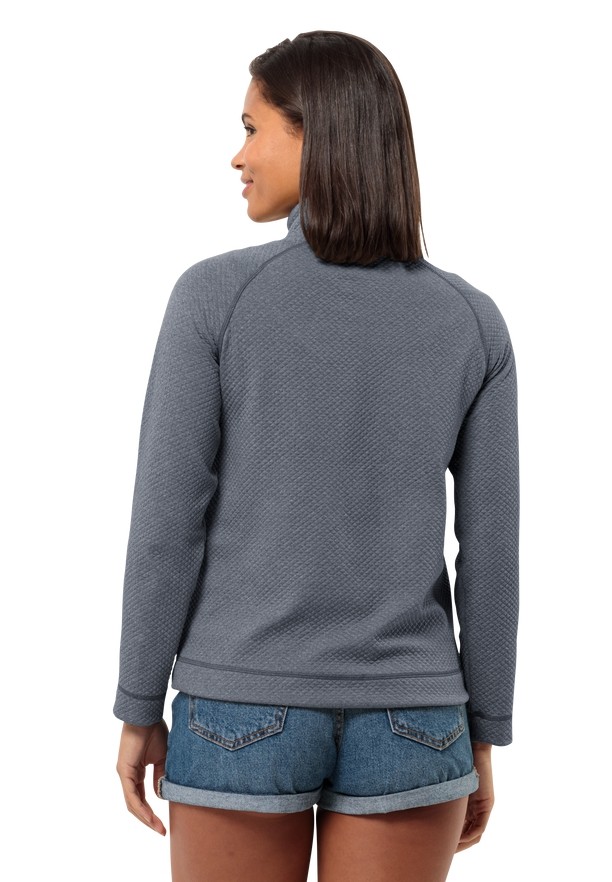 Navy Women Jack Wolfskin Fernweh Fleece Jackets | 25804148