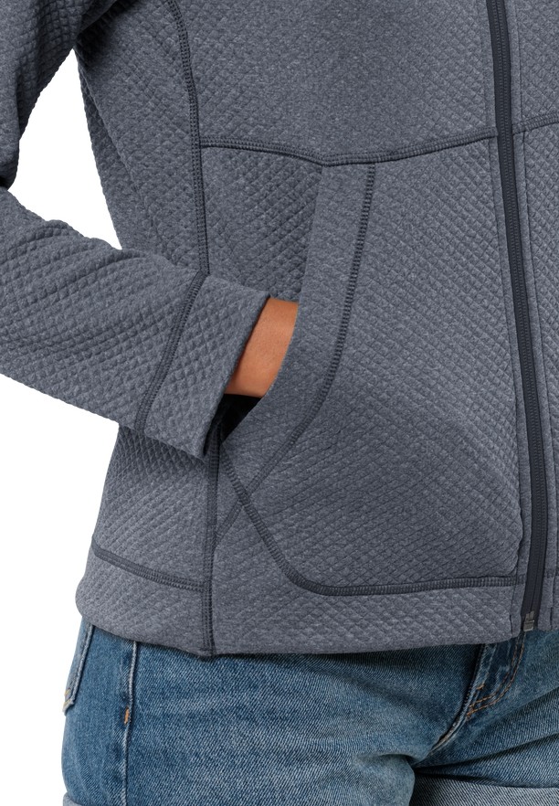 Navy Women Jack Wolfskin Fernweh Fleece Jackets | 25804148