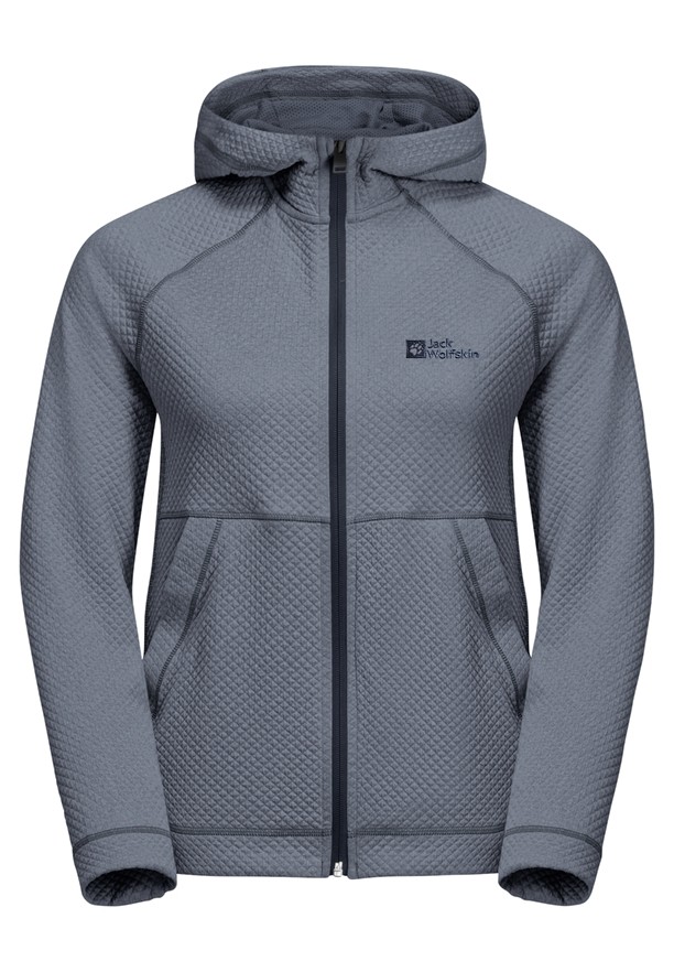 Navy Women Jack Wolfskin Fernweh Hooded Fleece Jackets | 39226388
