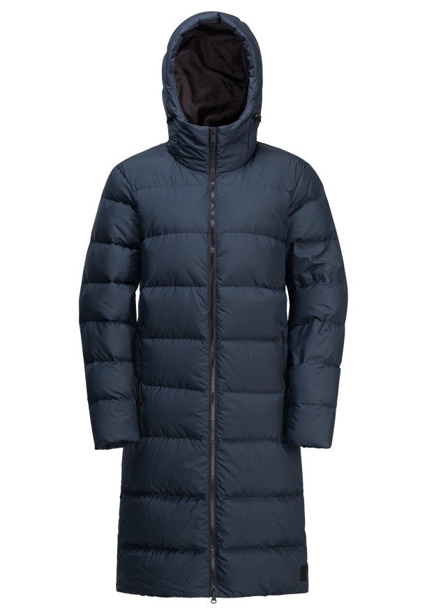 Navy Women Jack Wolfskin Frozen Palace Down Coats | 94540637