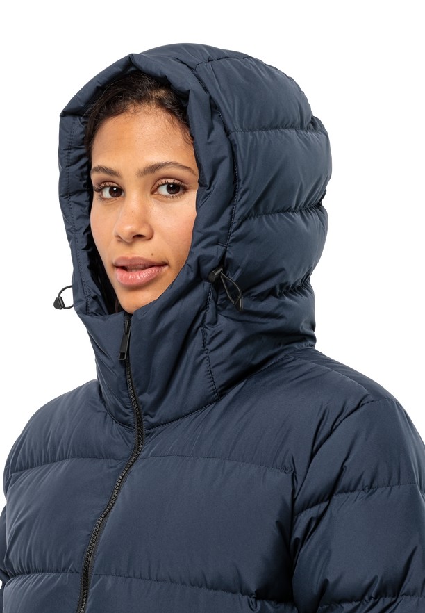 Navy Women Jack Wolfskin Frozen Palace Down Coats | 94540637
