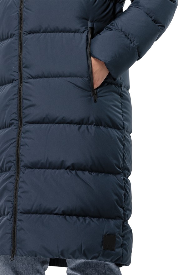 Navy Women Jack Wolfskin Frozen Palace Down Coats | 94540637