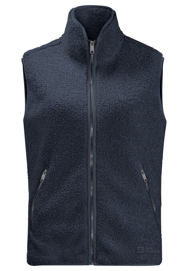 Navy Women Jack Wolfskin High Curl Vest | 28863599