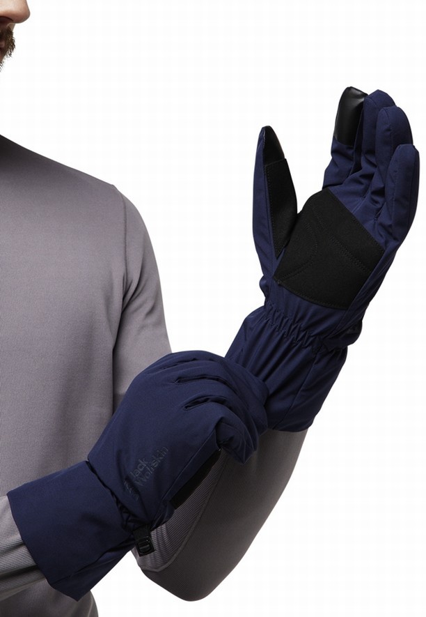 Navy Women Jack Wolfskin Highloft Gloves | 29853568