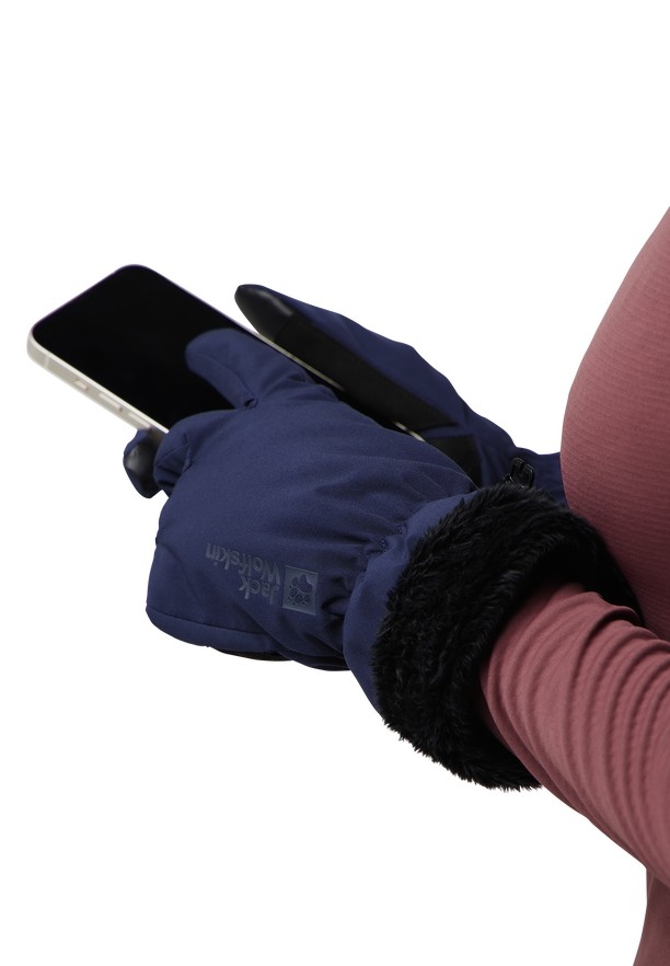 Navy Women Jack Wolfskin Highloft Gloves | 79316017