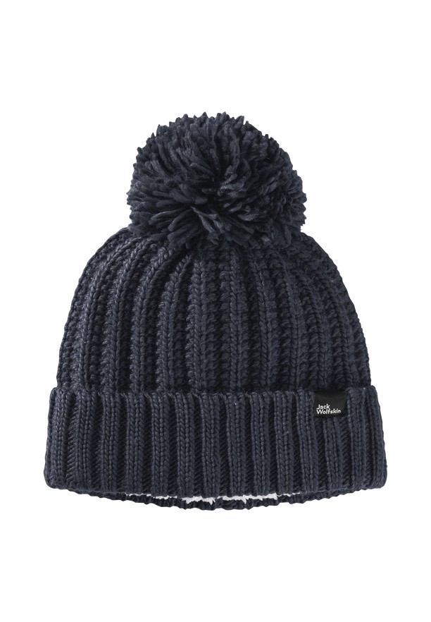 Navy Women Jack Wolfskin Highloft Knit Beanie | 13782634