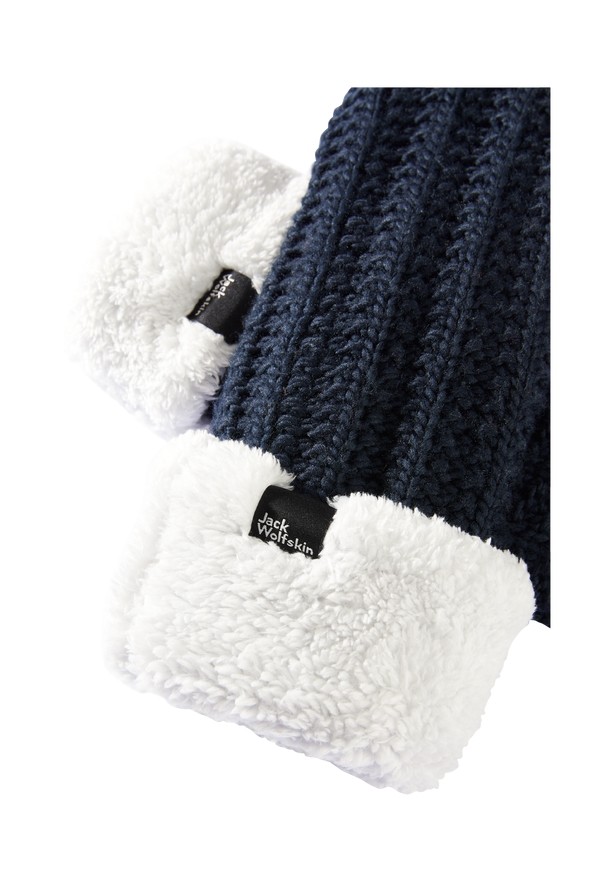 Navy Women Jack Wolfskin Highloft Knit Mittens | 25758645