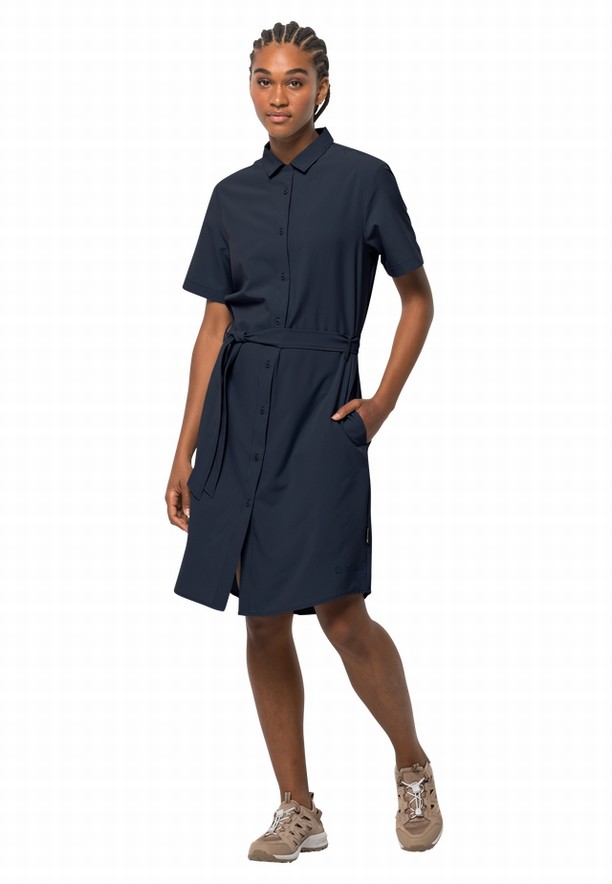 Navy Women Jack Wolfskin Holiday Midi Dress | 60863452