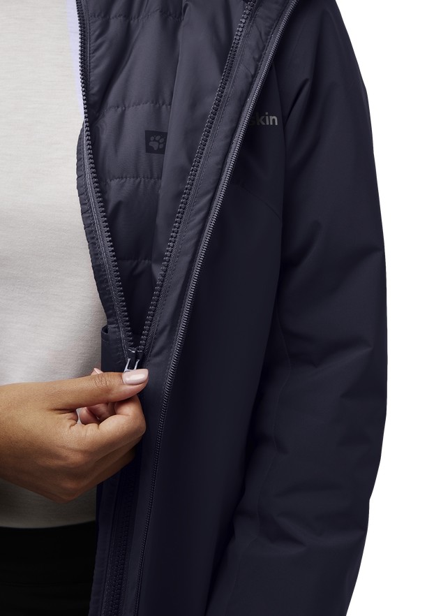 Navy Women Jack Wolfskin Hunberg 3in1 Jackets | 82121086