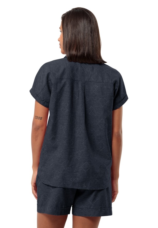 Navy Women Jack Wolfskin Karana Polo Shirts | 14310853