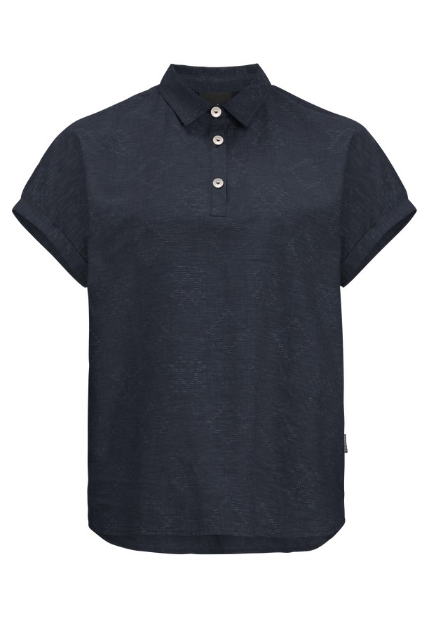 Navy Women Jack Wolfskin Karana Polo Shirts | 14310853