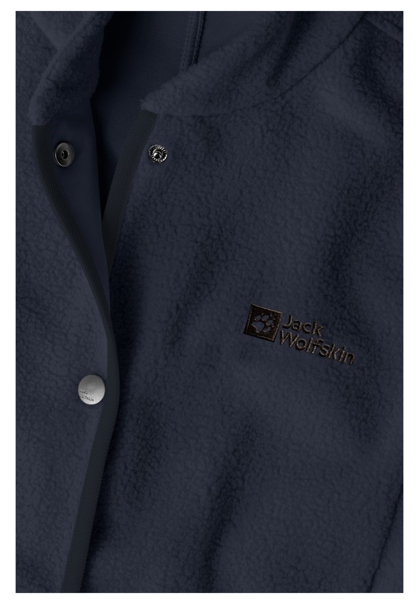 Navy Women Jack Wolfskin Light Curl Fleece Jackets | 39305819
