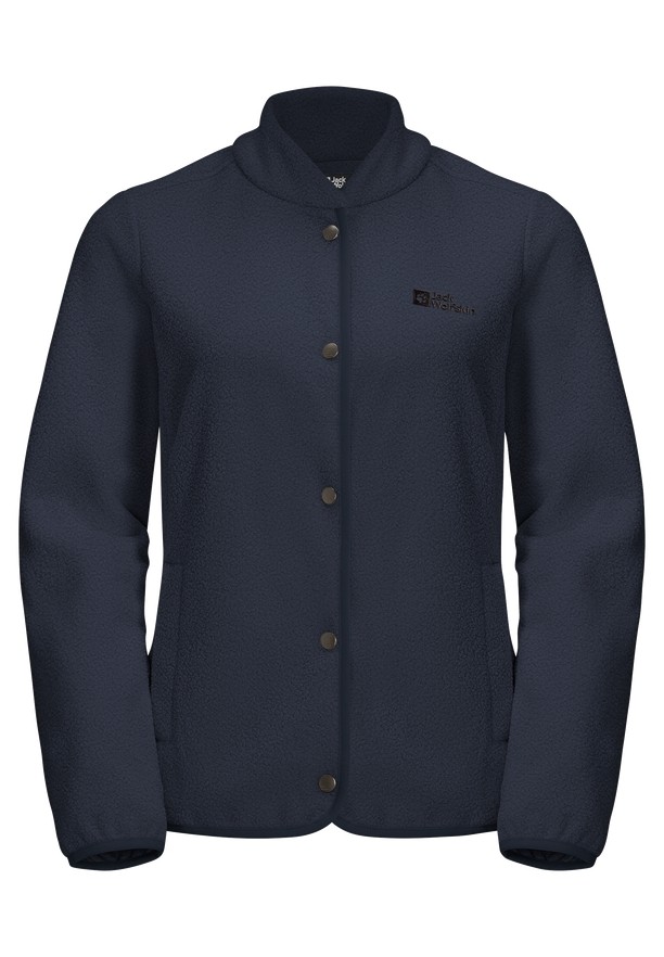 Navy Women Jack Wolfskin Light Curl Fleece Jackets | 39305819