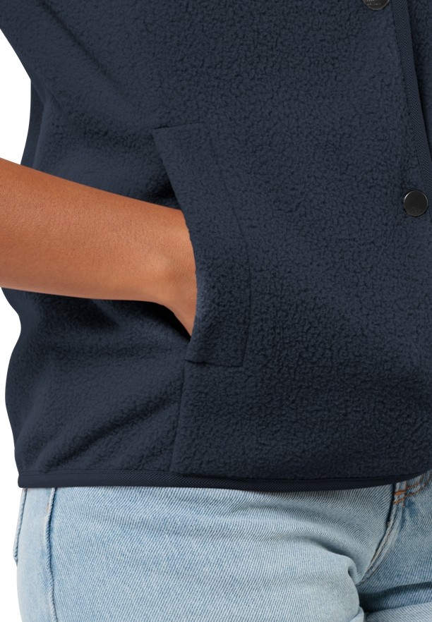 Navy Women Jack Wolfskin Light Curl Vest | 32968627